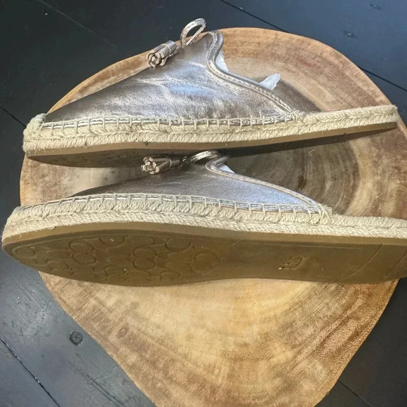 Coach Leather Espadrilles in Gold Champagne Size 8 - Picture 4 of 6